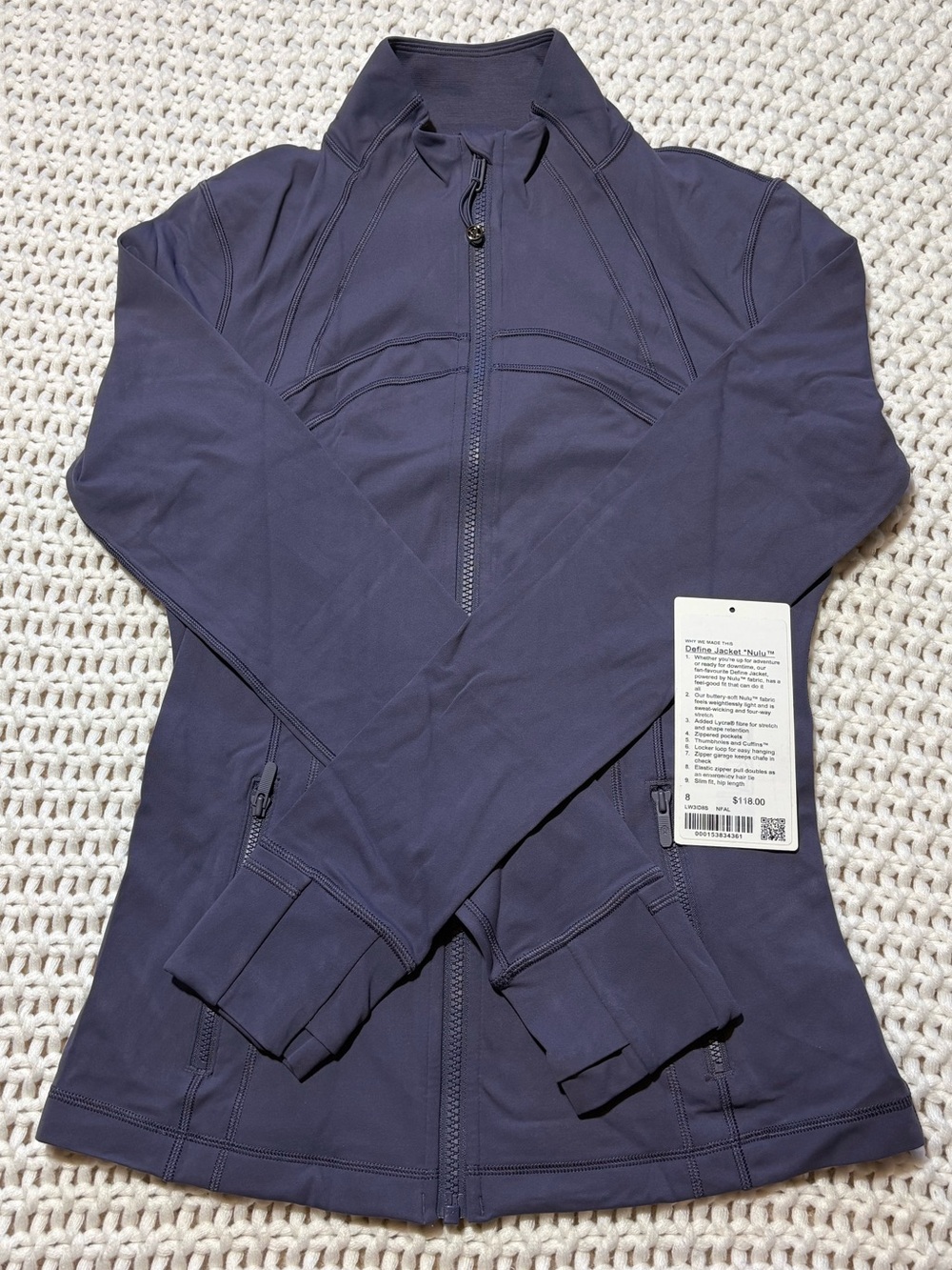 lululemon nightfall define jacket nulu size 8